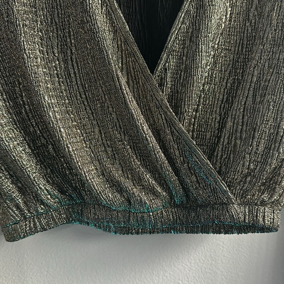 Metallic, dressy, crop top from Fashion Nova. - Picture 3 of 7